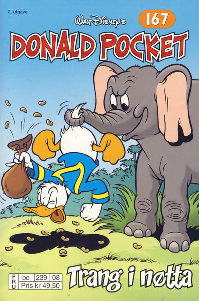 Cover for Donald Pocket (Hjemmet / Egmont, 1968 series) #167 - Trang i nøtta [2. utgave bc 239 08]
