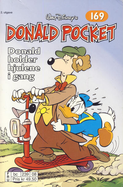 Cover for Donald Pocket (Hjemmet / Egmont, 1968 series) #169 - Donald holder hjulene i gang [2. utgave bc 239 08]