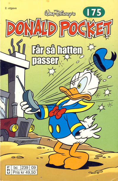 Cover for Donald Pocket (Hjemmet / Egmont, 1968 series) #175 - Donald får så hatten passer [2. utgave bc 239 09]