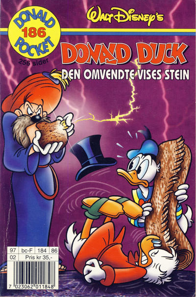 Cover for Donald Pocket (Hjemmet / Egmont, 1968 series) #186 - Donald Duck Den omvendte vises stein [1. opplag]
