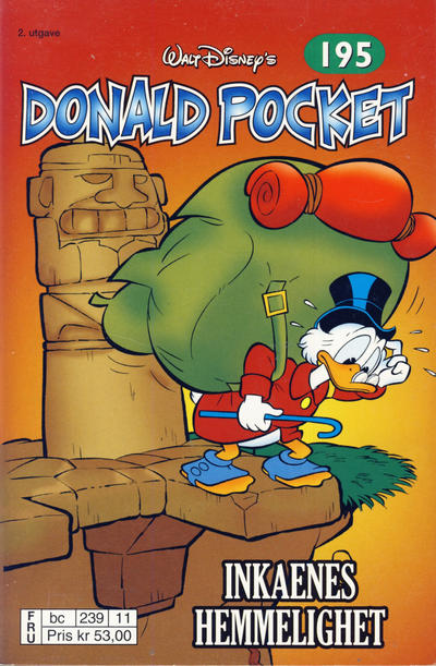 Cover for Donald Pocket (Hjemmet / Egmont, 1968 series) #195 - Inkaenes hemmelighet [2. opplag bc 239 11]