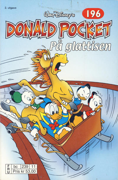 Cover for Donald Pocket (Hjemmet / Egmont, 1968 series) #196 - På glattisen [2. opplag bc 239 11]