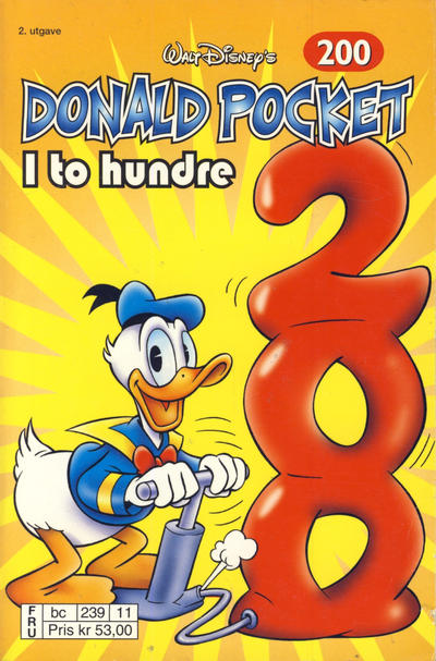 Cover for Donald Pocket (Hjemmet / Egmont, 1968 series) #200 - I to hundre [2. opplag bc 239 11]