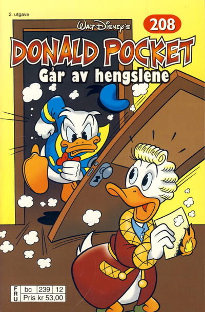 Cover for Donald Pocket (Hjemmet / Egmont, 1968 series) #208 - Donald går av hengslene [2. opplag bc 239 12]