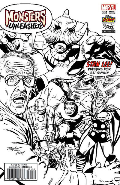 Cover for Monsters Unleashed (Marvel, 2017 series) #1 [Stan Lee Box Exclusive Mike Mayhew Black and White Variant]