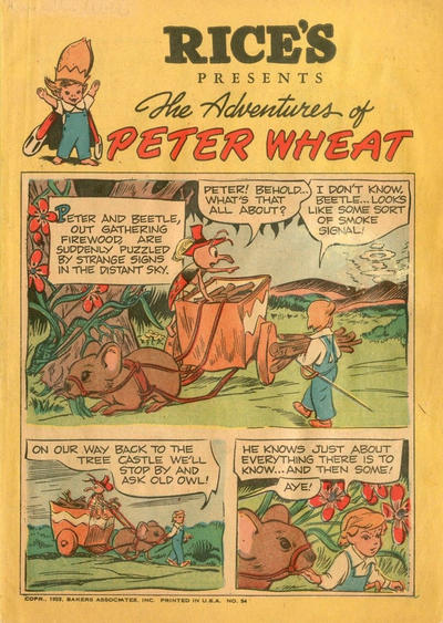 Cover for The Adventures of Peter Wheat (Peter Wheat Bread and Bakers Associates, 1948 series) #54 [Rice's]