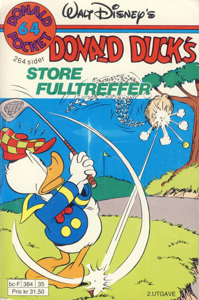 Cover for Donald Pocket (Hjemmet / Egmont, 1968 series) #64 - Donald Ducks store fulltreffer [2. utgave bc-F 384 35]