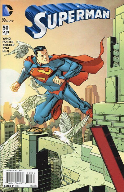 Cover for Superman (DC, 2011 series) #50 [Dave Johnson Connecting Cover]