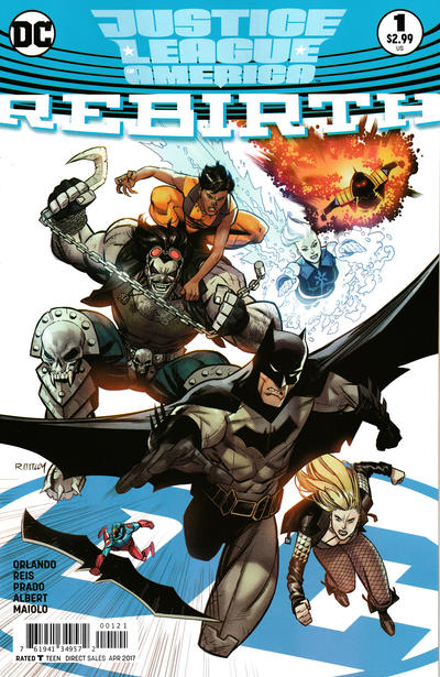 Cover for Justice League of America Rebirth (DC, 2017 series) #1 [Ivan Reis & Joe Prado Cover Variant]