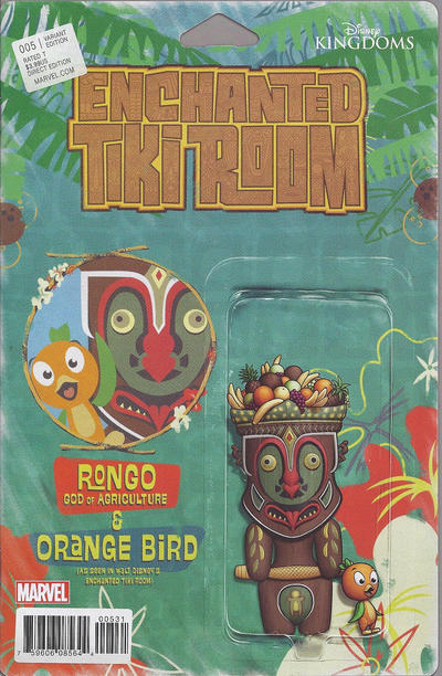 Cover for Enchanted Tiki Room (Marvel, 2016 series) #5 [John Tyler Christopher Action Figure (Rongo and Orange Bird)]