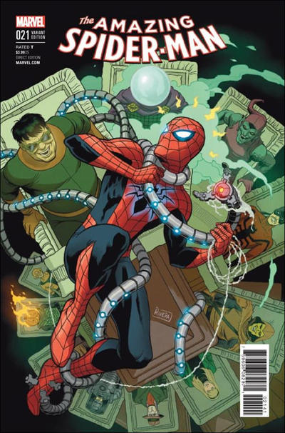 Cover for Amazing Spider-Man (Marvel, 2015 series) #21 [Variant Edition - Paolo Rivera Cover]
