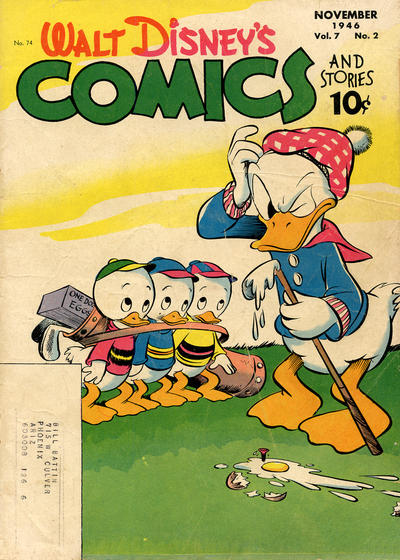 Cover for Walt Disney's Comics and Stories (Dell, 1940 series) #v7#2 (74) [Subscription Box Cover Variant]