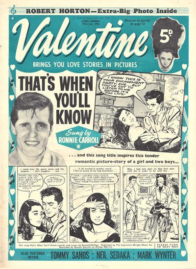 Cover for Valentine (IPC, 1957 series) #29 July 1961
