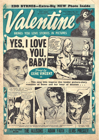 Cover for Valentine (IPC, 1957 series) #4 November 1961