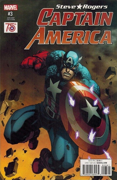 Cover for Captain America: Steve Rogers (Marvel, 2016 series) #3 [Incentive Joe Madureira Captain America 75th Anniversary Variant]