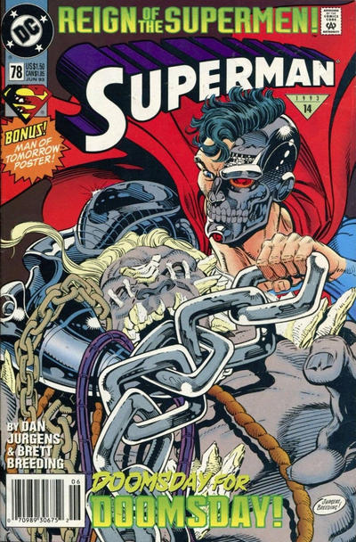Cover for Superman (DC, 1987 series) #78 [Standard Edition - Newsstand]