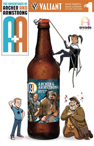 Cover for A&A: The Adventures of Archer & Armstrong (Valiant Entertainment, 2016 series) #1 [American Brewers Variant]