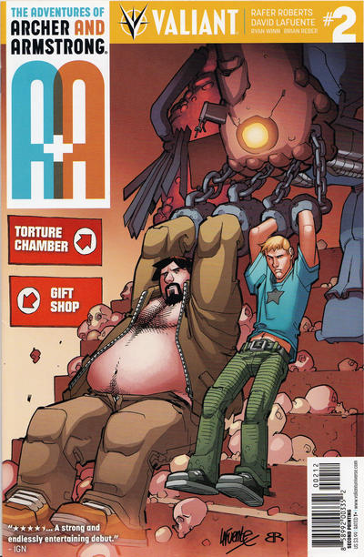 Cover for A&A: The Adventures of Archer & Armstrong (Valiant Entertainment, 2016 series) #2 [Second Printing]