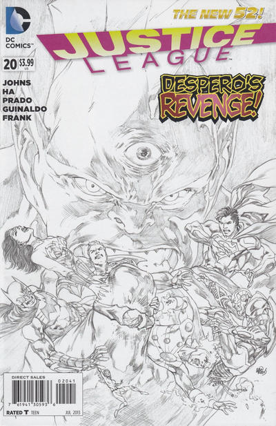 Cover for Justice League (DC, 2011 series) #20 [Ivan Reis Sketch Cover]
