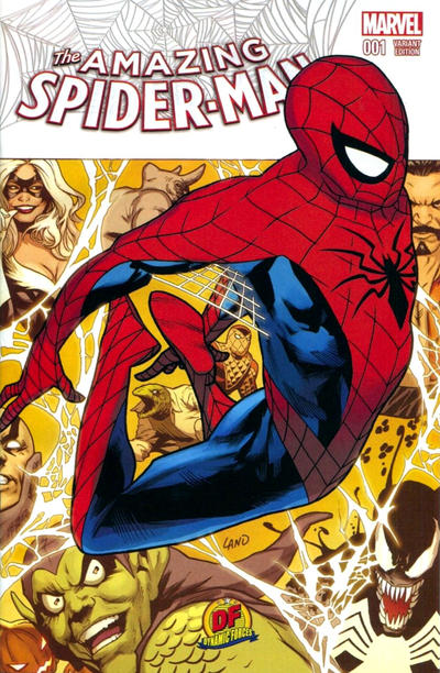 Cover for Amazing Spider-Man (Marvel, 2015 series) #1 [Variant Edition - Dynamic Forces Exclusive - Greg Land Cover]