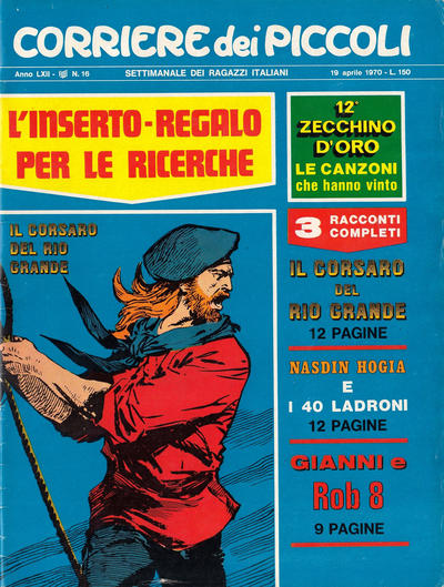 Cover for Corriere dei Piccoli (Corriere della Sera, 1908 series) #16/1970
