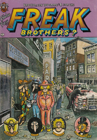 Cover for The Fabulous Furry Freak Brothers (Rip Off Press, 1971 series) #4 [1.00 USD Second Printing A]
