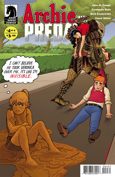 Cover for Archie vs. Predator (Dark Horse, 2015 series) #4 [Variant Cover B - Joe Quinones]