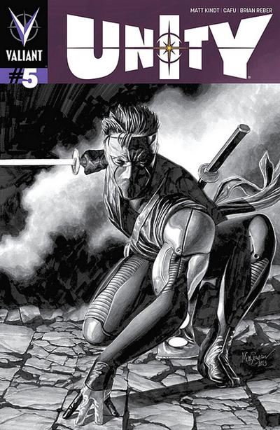 Cover for Unity (Valiant Entertainment, 2013 series) #5 [Cover G - Black and White Sketch - Mico Suayan]