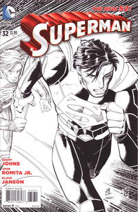 Cover Thumbnail for Superman (DC, 2011 series) #32 [John Romita Jr. / Klaus Janson Black & White Cover]