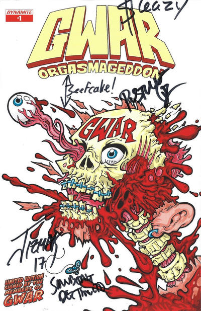 Cover for GWAR: Orgasmageddon (Dynamite Entertainment, 2017 series) #1 [Band Signed Cover]