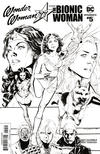 Cover for Wonder Woman '77 Meets the Bionic Woman (Dynamite Entertainment, 2016 series) #5 [Cover D Black and White Phil Jimenez]