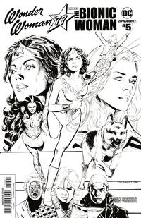 Cover Thumbnail for Wonder Woman '77 Meets the Bionic Woman (Dynamite Entertainment, 2016 series) #5 [Cover D Black and White Phil Jimenez]