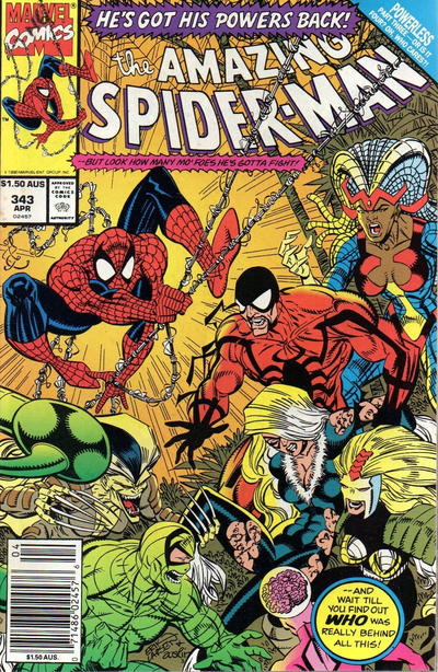 Cover for The Amazing Spider-Man (Marvel, 1963 series) #343 [Australian]