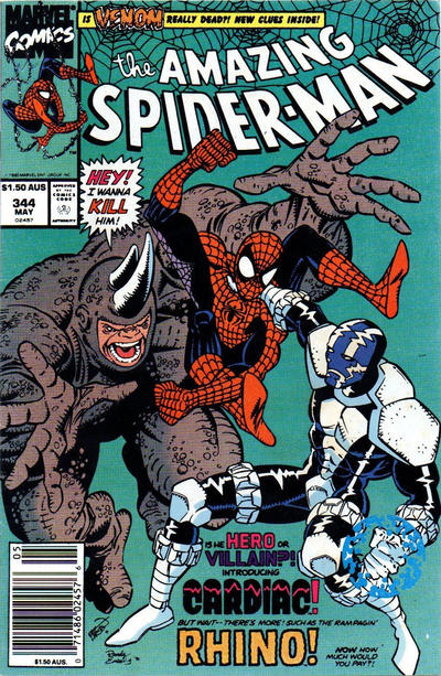 Cover for The Amazing Spider-Man (Marvel, 1963 series) #344 [Australian]