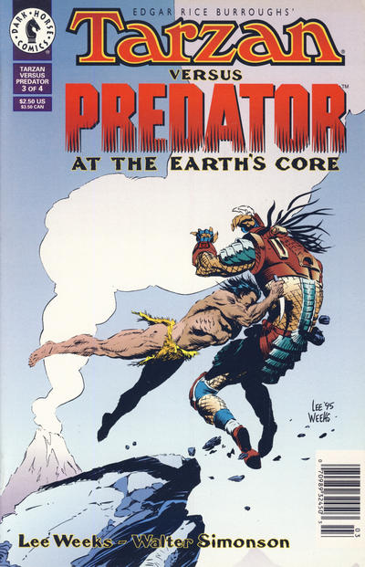 Cover for Tarzan vs. Predator at the Earth's Core (Dark Horse, 1996 series) #3 [Newsstand]