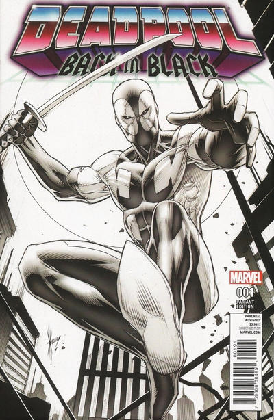 Cover for Deadpool: Back in Black (Marvel, 2016 series) #1 [Dale Keown Black and White]