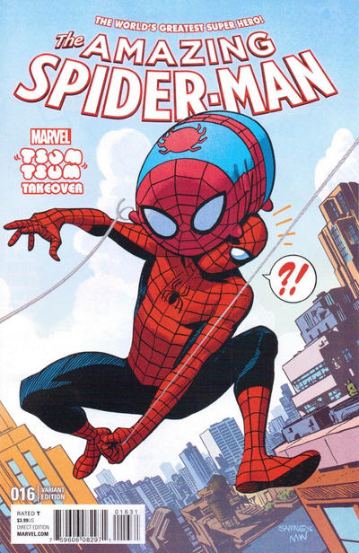 Cover for Amazing Spider-Man (Marvel, 2015 series) #16 [Variant Edition - Marvel Tsum Tsum Takeover - Chris Samnee Cover]