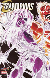 Cover Thumbnail for Champions (Marvel, 2016 series) #1 [Variant Edition - ComicXposure NYCC Exclusive - Humberto Ramos ‘Negative Shock’ Connecting Cover]