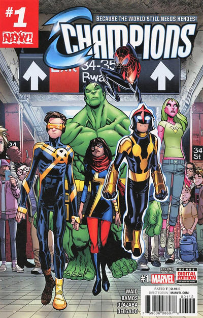 Cover for Champions (Marvel, 2016 series) #1 [Second Printing Variant]