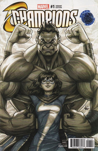 Cover for Champions (Marvel, 2016 series) #1 [Legacy Edition Exclusive Artgerm Shaded Inks Variant]