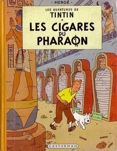 Cover for Les Aventures de Tintin (Casterman, 1934 series) #4 [1955 edition] - Les Cigares du Pharaon