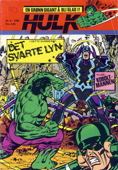 Cover for Hulk (Atlantic Forlag, 1980 series) #6/1980