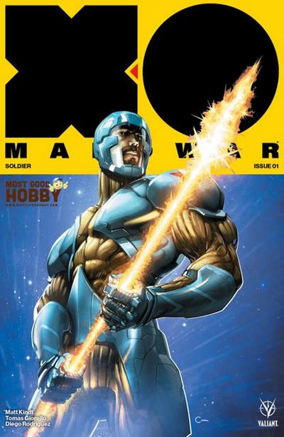 Cover for X-O Manowar (2017) (Valiant Entertainment, 2017 series) #1 [Most Good Hobby - Clayton Crain]