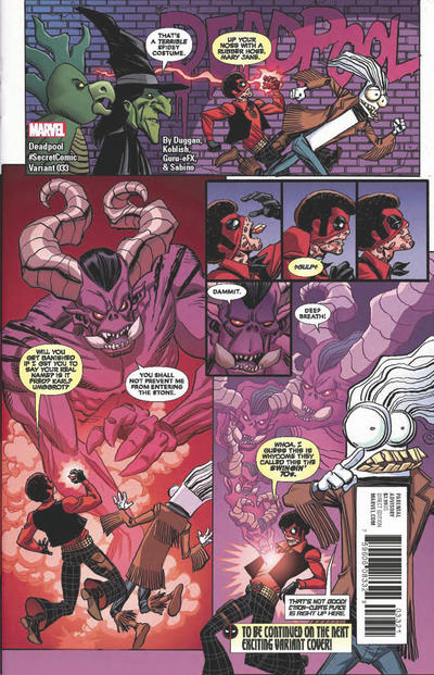 Cover for Deadpool (Marvel, 2016 series) #33 [Incentive Scott Koblish Secret Comic Variant]