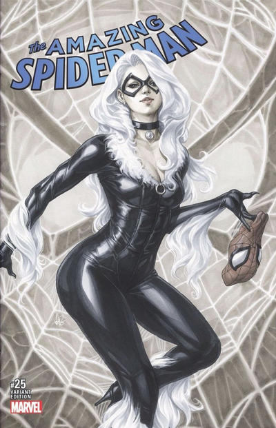 Cover for Amazing Spider-Man (Marvel, 2015 series) #25 [Variant Edition - ComicXposure Exclusive - Artgerm B&W Cover]