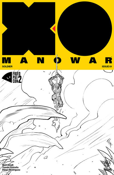 Cover for X-O Manowar (2017) (Valiant Entertainment, 2017 series) #1 [Fried Pie Exclusive - Black and White Variant - Tom Fowler]