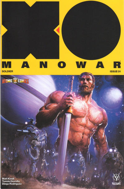 Cover for X-O Manowar (2017) (Valiant Entertainment, 2017 series) #1 [Atomic Comics - Clayton Crain]