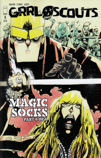 Cover for Grrl Scouts: Magic Socks (Image, 2017 series) #6 [Cover C - Walking Dead Tribute]