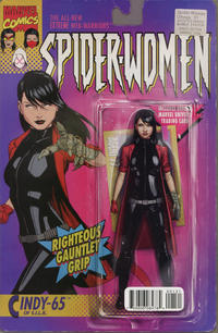 Cover Thumbnail for Spider-Women Omega (Marvel, 2016 series) #1 [John Tyler Christopher Action Figure (Cindy-65 of S.I.L.K.)]