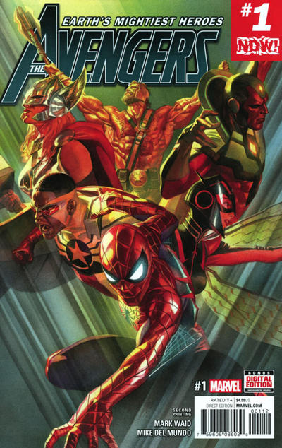 Cover for Avengers (Marvel, 2017 series) #1 [Second Printing Variant]